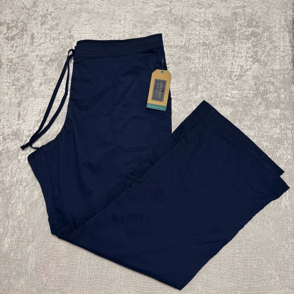 Cherokee Workwear Revolution Women’s size XL Navy Scrub Pants, New